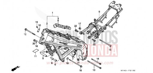 FRAME BODY NSR125RK de 1989